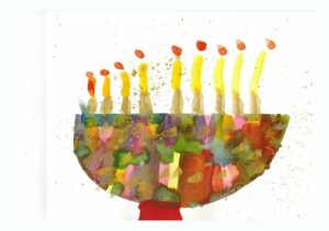 Rita Winkler Painting: Menorah for Chanukah
