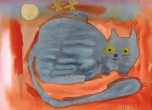 Painting by Rita Winkler - Albina_s Cat