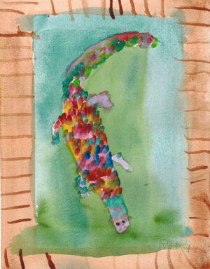 Rita Winkler's Painting Alligator in a Swimming Pool