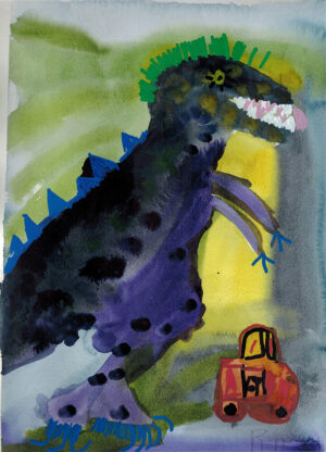 Rita Winkler's Painting Andy the Scary Halloween Dinosaur