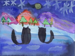 Rita Winkler Painting: Cats in Winter