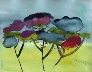 Painting by Rita Winkler - colourful forest