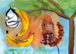 Rita Winkler's Painting Danny the Cat with Bananas and Cream Cheese