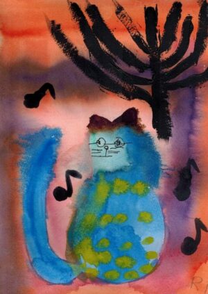 Rita Winkler's painting Danny the Chanukah Cat