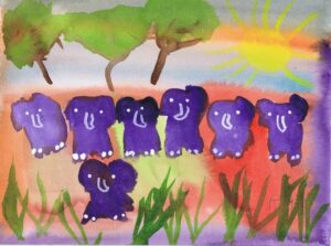 Rita Winkler Painting: Elephants in Africa