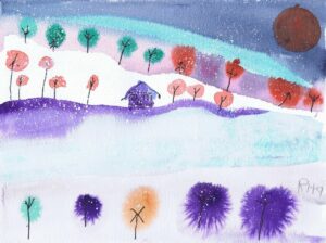 Rita Winkler Painting: Fluffy Winter Trees
