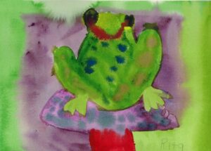 Rita Winkler Painting: Frog on a Mushroom