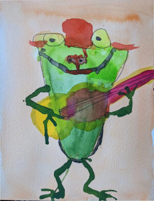 Rita Winkler's Painting Frog with Guitar