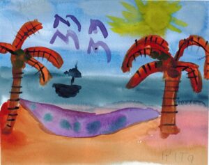 Rita WInkler's painting Hammock on the Beach