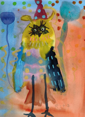 Rita Winkler's Painting Happy New Year Owl