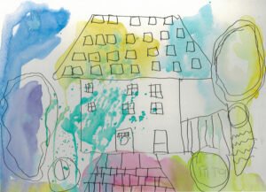 Ink Watercolour House