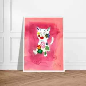 Flower Cat Framed Print