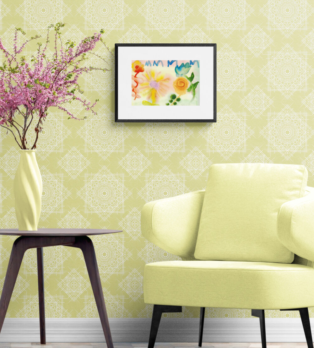 Modern Armchair And Colorful Plant (2)