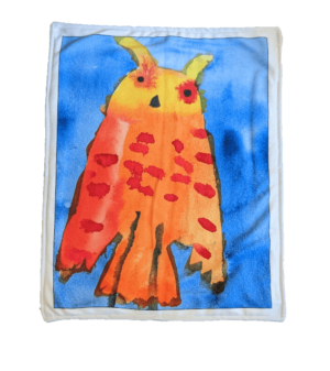 Orange Owl Blanket