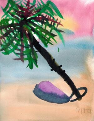 Rita Winkler's Paintings: Palm Tree on the Beach