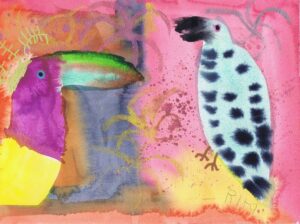 Rita Winkler Painting: Parrot and Toucan Carnival