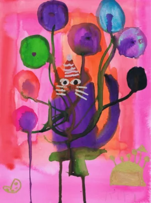 Rita Winkler Painting: Party Cat