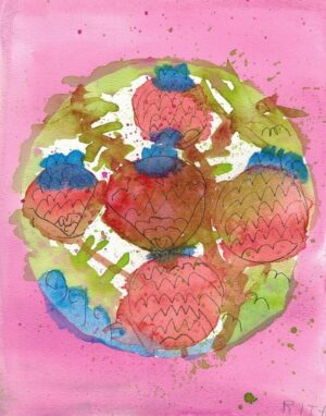 Rita Winkler's painting Pomegranates for Rosh Hashannah