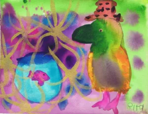 Rita Winkler Painting: Puffin on New Year's Day