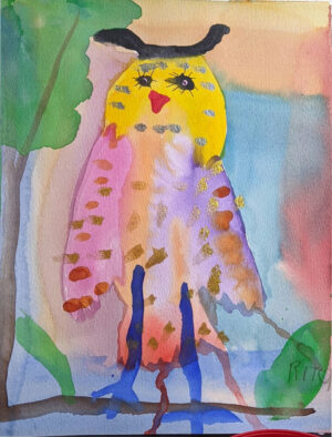 Rita Winkler's Painting Rachel the Owl