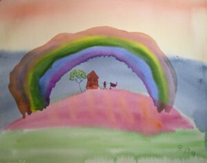 Rita Winkler's painting Rainbow and Tree