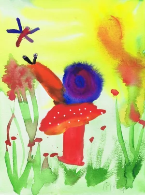 Rita Winkler Painting: Snail on a Mushroom
