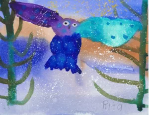 Rita Winkler Painting: Snowbound Owl