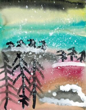 Rita Winkler Painting: Snowy Winter Night